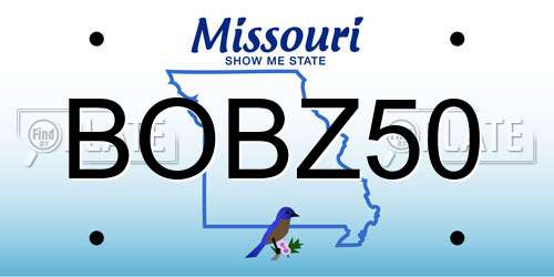 BOBZ50 Missouri License Plate