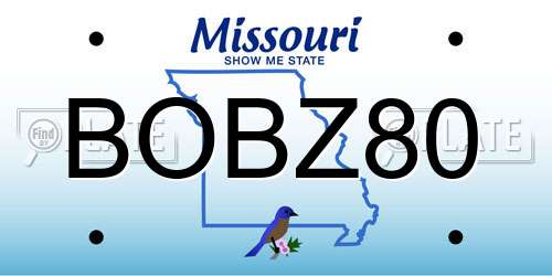 BOBZ80 Missouri License Plate