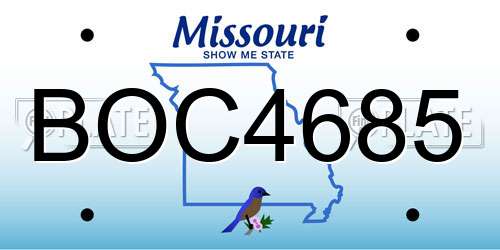 BOC4685 Missouri License Plate