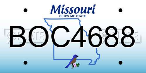 BOC4688 Missouri License Plate