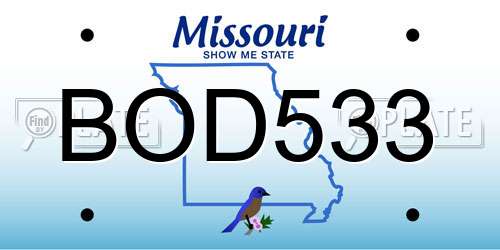 BOD533 Missouri License Plate