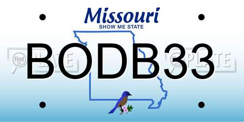 BODB33 Missouri License Plate