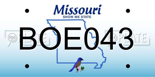 BOE043 Missouri License Plate