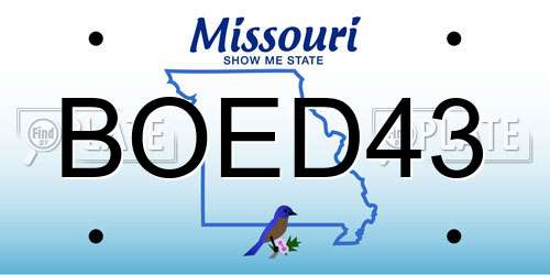 BOED43 Missouri License Plate