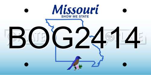 BOG2414 Missouri License Plate