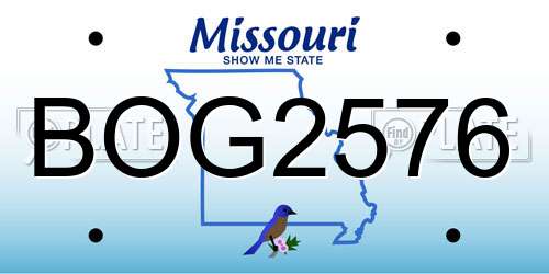 BOG2576 Missouri License Plate