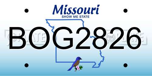 BOG2826 Missouri License Plate