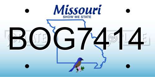 BOG7414 Missouri License Plate