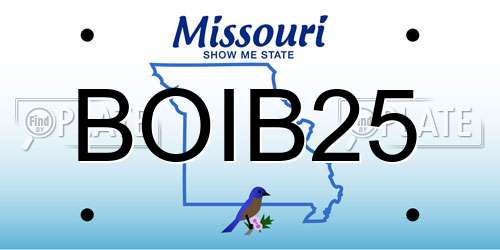 BOIB25 Missouri License Plate