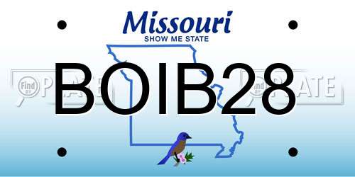 BOIB28 Missouri License Plate