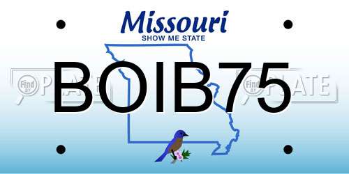 BOIB75 Missouri License Plate