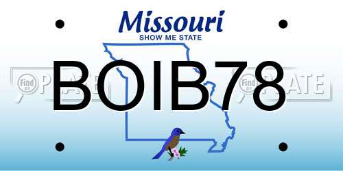 BOIB78 Missouri License Plate