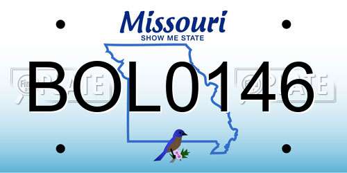 BOL0146 Missouri License Plate