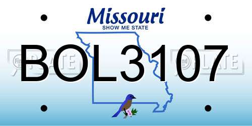 BOL3107 Missouri License Plate