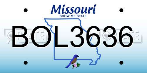 BOL3636 Missouri License Plate