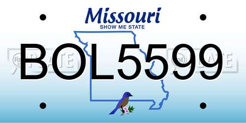 BOL5599 Missouri License Plate