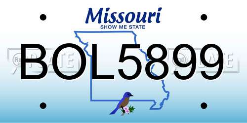 BOL5899 Missouri License Plate
