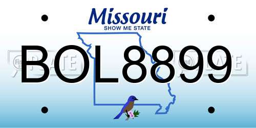 BOL8899 Missouri License Plate