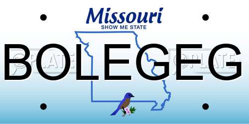 BOLEGEG Missouri License Plate