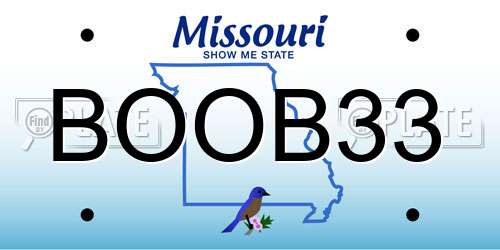 BOOB33 Missouri License Plate