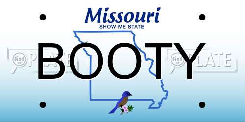 BOOTY Missouri License Plate