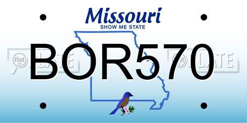 BOR570 Missouri License Plate