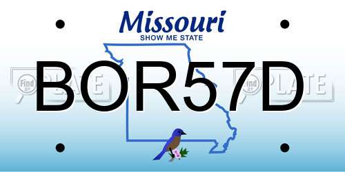 BOR57D Missouri License Plate