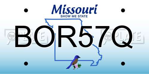 BOR57Q Missouri License Plate