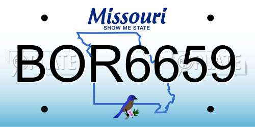 BOR6659 Missouri License Plate