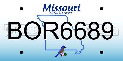 BOR6689 Missouri License Plate