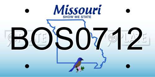 BOS0712 Missouri License Plate