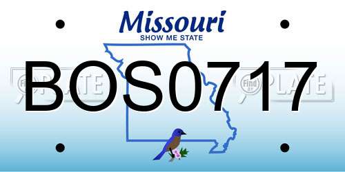 BOS0717 Missouri License Plate