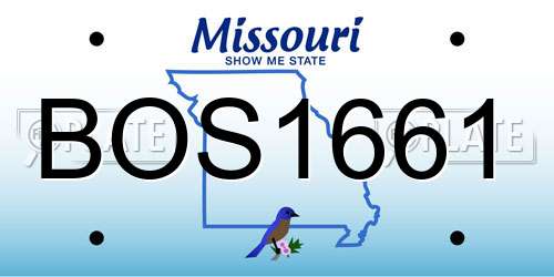BOS1661 Missouri License Plate