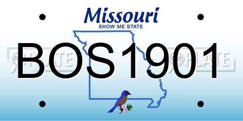 BOS1901 Missouri License Plate