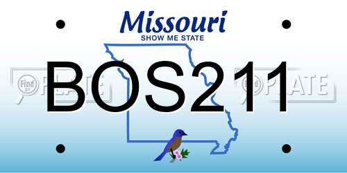BOS211 Missouri License Plate