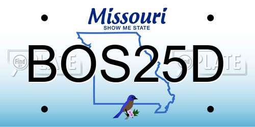 BOS25D Missouri License Plate
