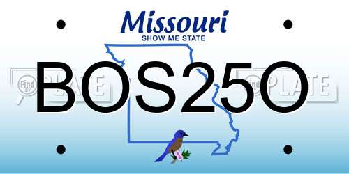 BOS25O Missouri License Plate