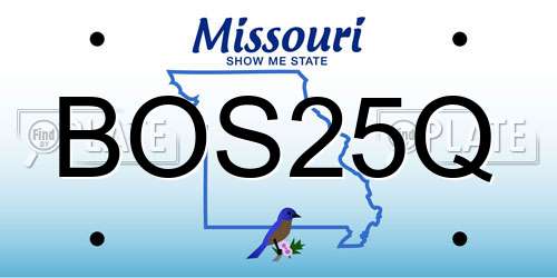 BOS25Q Missouri License Plate