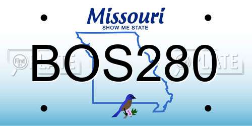 BOS280 Missouri License Plate