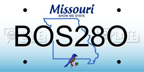 BOS28O Missouri License Plate
