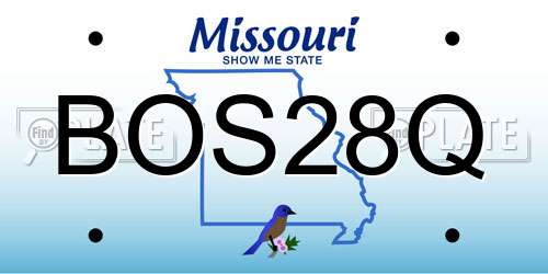 BOS28Q Missouri License Plate