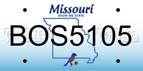 BOS5105 Missouri License Plate