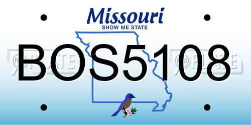 BOS5108 Missouri License Plate
