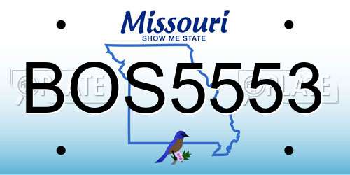 BOS5553 Missouri License Plate