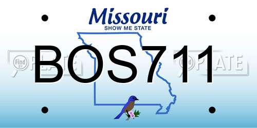 BOS711 Missouri License Plate