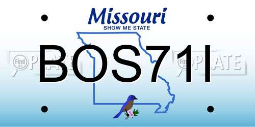 BOS71I Missouri License Plate