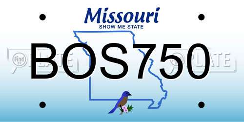 BOS750 Missouri License Plate