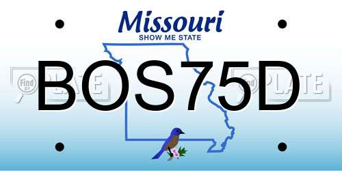 BOS75D Missouri License Plate