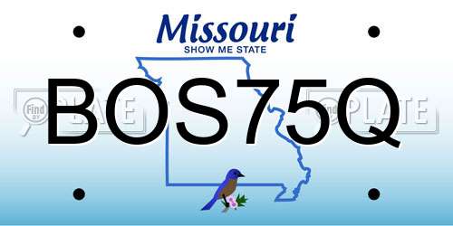 BOS75Q Missouri License Plate