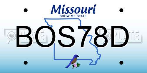 BOS78D Missouri License Plate